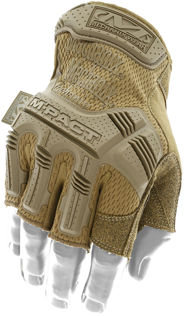 M-Pact Coyote Fingerless Gloves (Large, Coyote Tan)