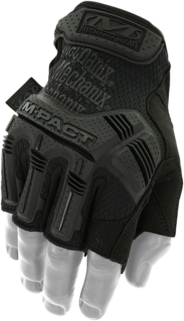 M-Pact Covert Fingerless Gloves (X-Large, All Black)